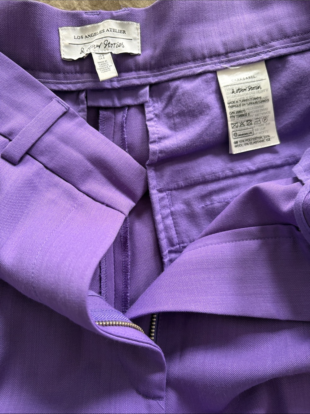 & Other Stories Purple High-Waist Trousers